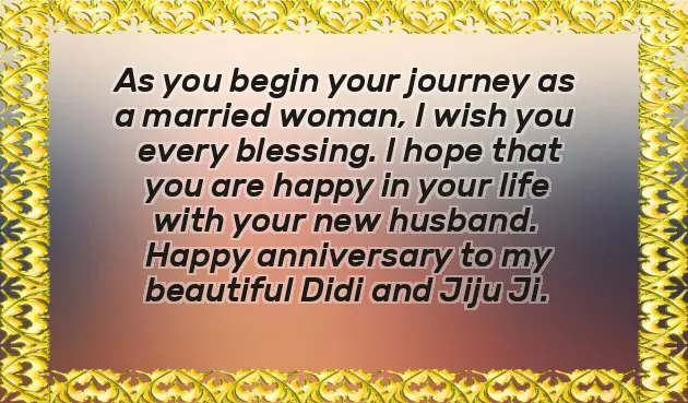 Anniversary Quotes For Sister And Jiju