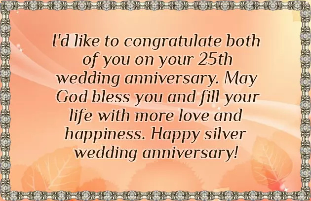 25Th Anniversary Wishes For Parents In English