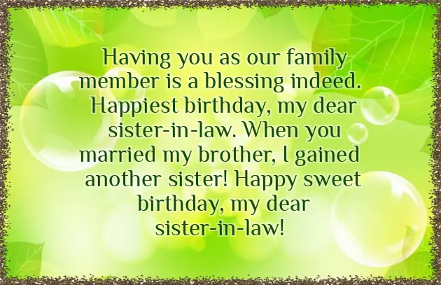 Birthday Wishes To Sister In Law