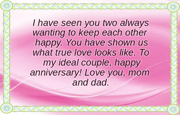 Wishes For Parents Anniversary