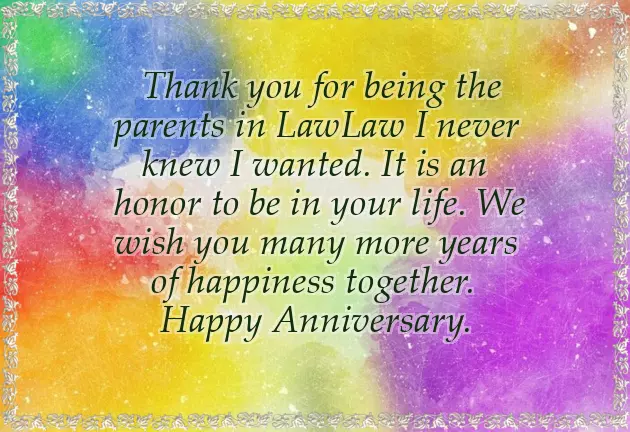 Wedding Anniversary Wishes For Parents In Law