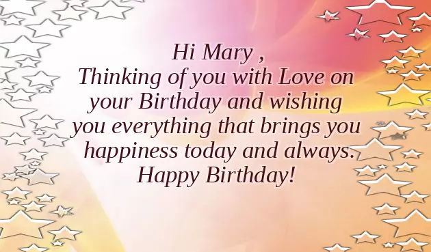 Happy Birthday Dear Mary