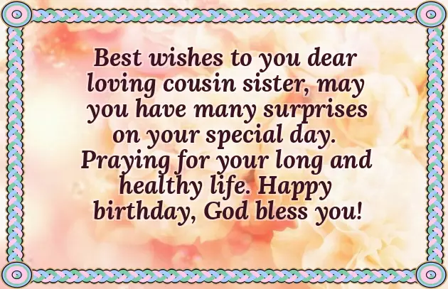 Happy Birthday Best Cousin Sister