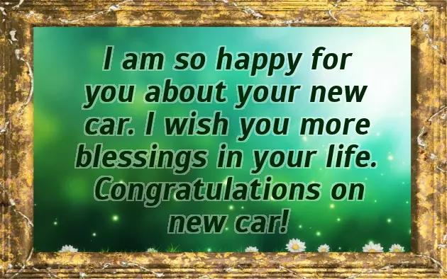 Congratulations On Your Car