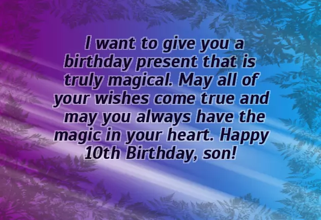 10Th Birthday Wish For Son