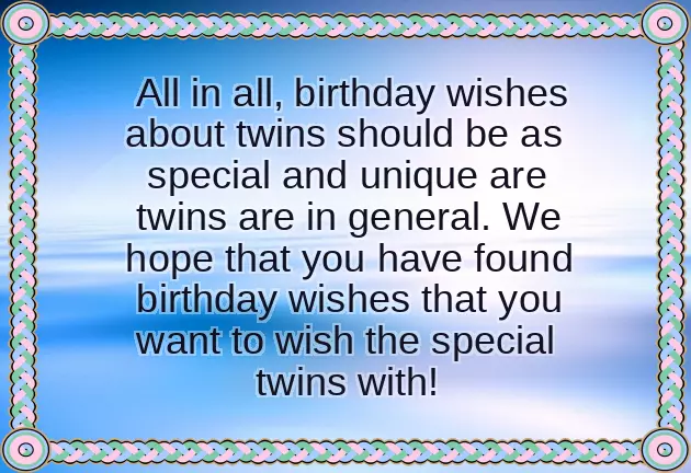 Birthday Wishes For Twins