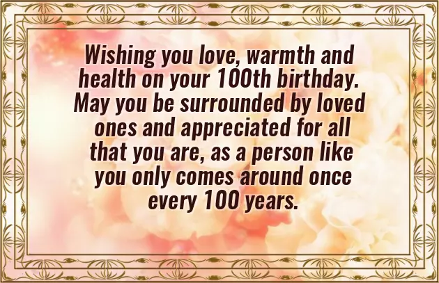 100Th Birthday Wishes