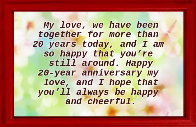 20Th Wedding Anniversary Message 20Th Wedding Anniversary Message