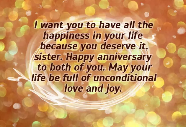Wedding Anniversary Sister Wishes