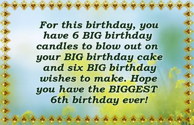 6Th Birthday Wishes To My Son