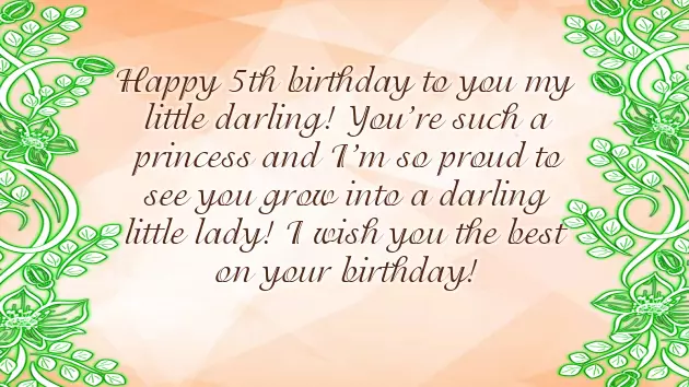 Happy Birthday Wishes For 5 Year Old Niece