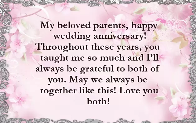 Wishes For Parents Anniversary