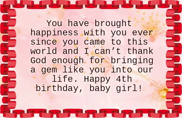 Happy Birthday To 4 Year Old Daughter