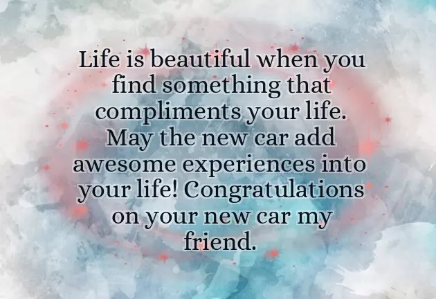 Congratulations On Your Car