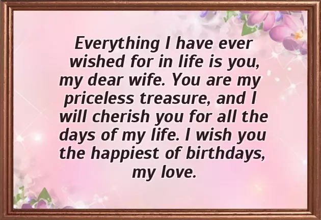 Birthday Wishes For Wife Romantic