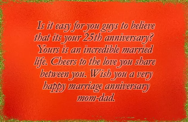 Marriage Anniversary Wishes For Parents In English
