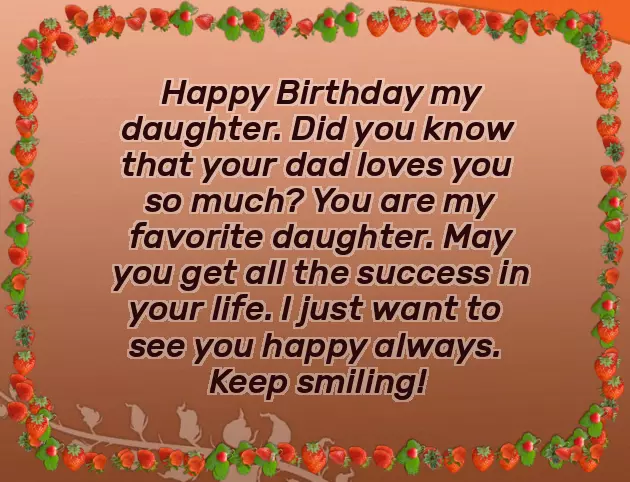 Dad Wish Daughter Birthday