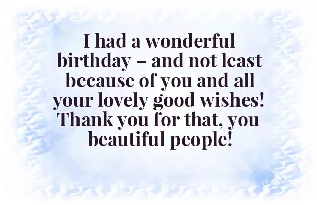 Thank You For Your Birthday Greetings And Wishes