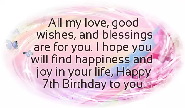 Birthday Wishes For 7 Year Girl