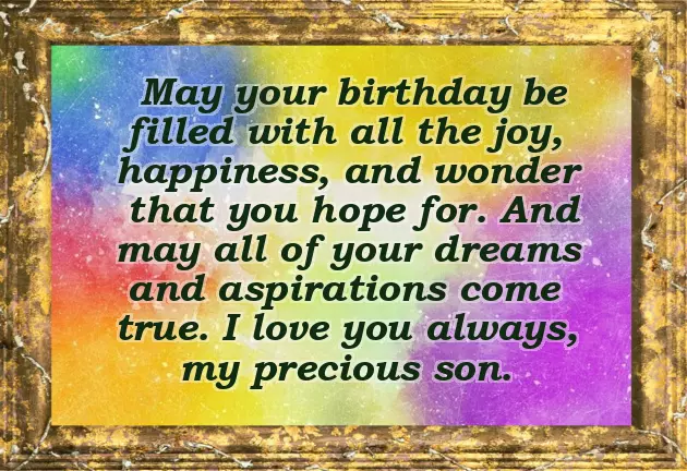 Birthday Wishes For Beloved Son