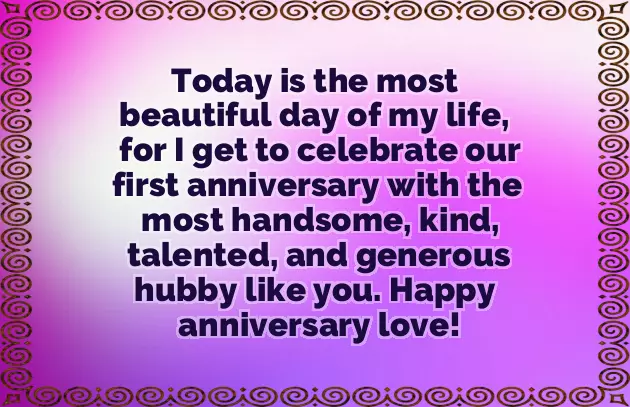 1St Year Anniversary Wishes For Husband