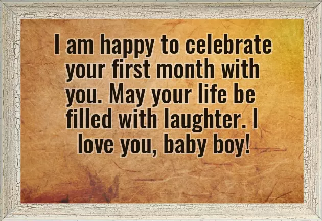 First Month Birthday Wishes For Baby Boy