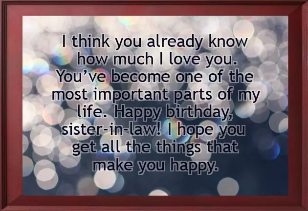 Happy Birthday To Sister In Law Wishes