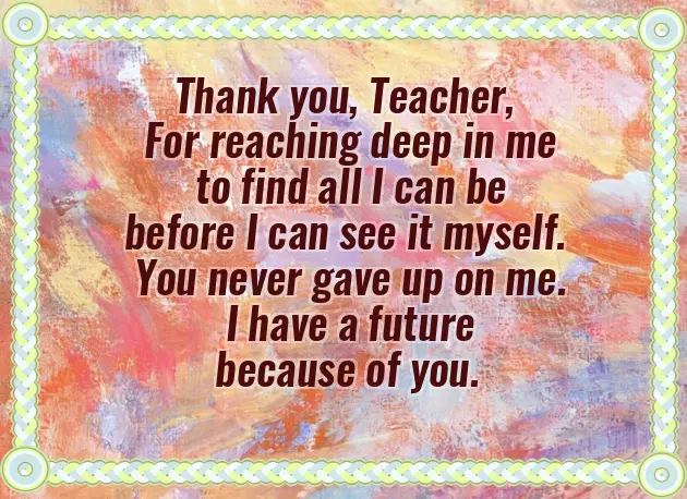 Gratitude Poems For Teachers