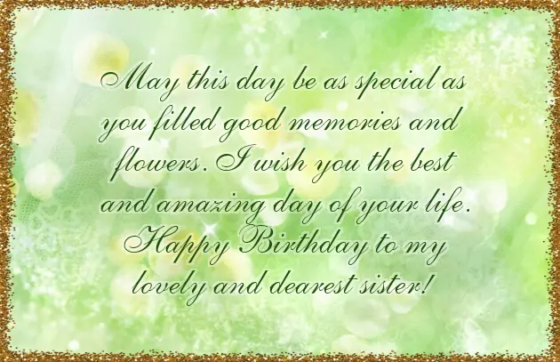Short Heart Touching Birthday Wishes For A Sister