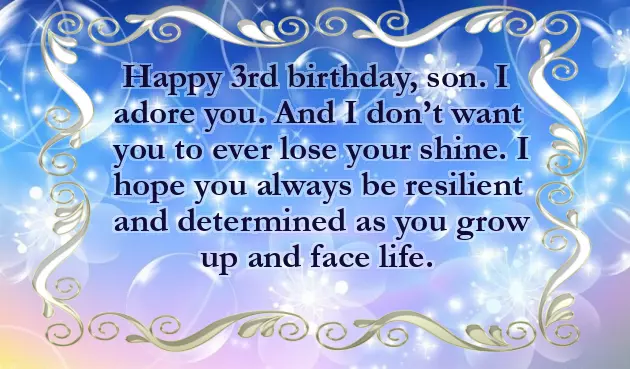 Birthday Wish To 3 Year Old Son