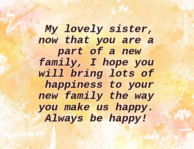 Best Wishes For Marriage To Sister
