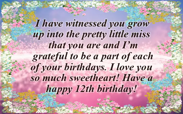 Birthday Wishes For 12 Year Old Niece