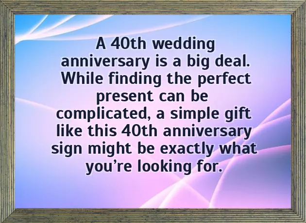 40Th Wedding Anniversary Ideas 40Th Wedding Anniversary Ideas