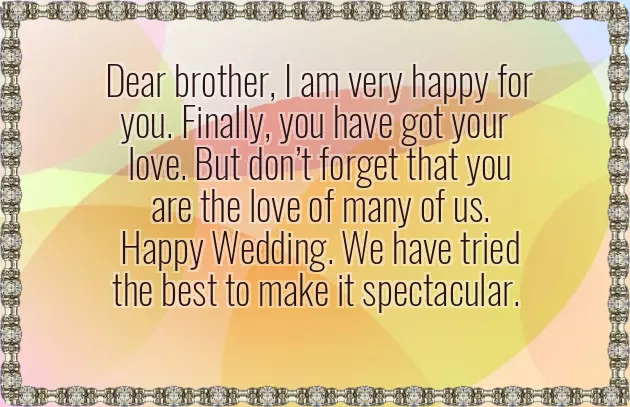 Wedding Wishes From Brother