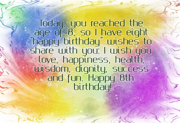 Happy Birthday Wishes For 8 Year Girl