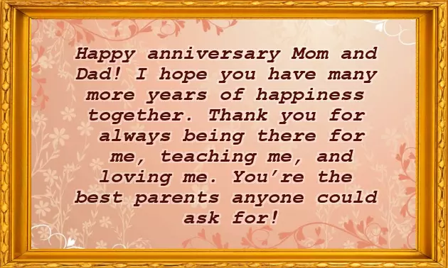 Happy Wedding Anniversary Dear Mom And Dad