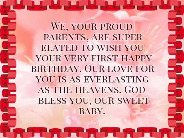 Happy Birthday Wishes For One Year Baby Girl