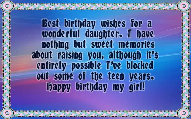 Happy Birthday To Your Daughter Wishes