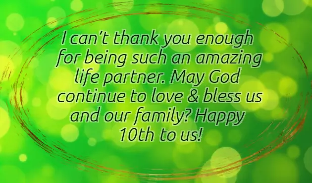 10Th Wedding Anniversary Wishes For Wife