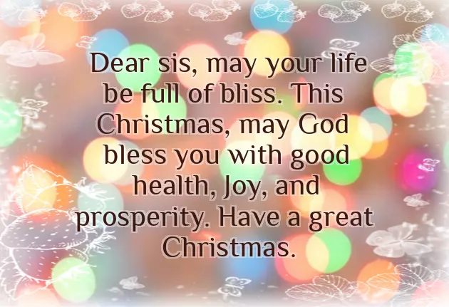 Christmas Message To A Sister