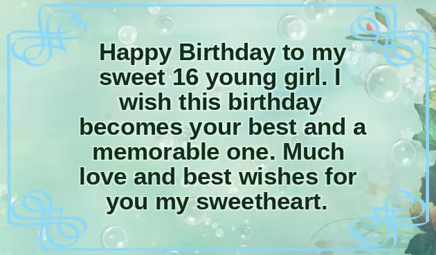 Sweet 16 Bday Wishes Sweet 16 Bday Wishes
