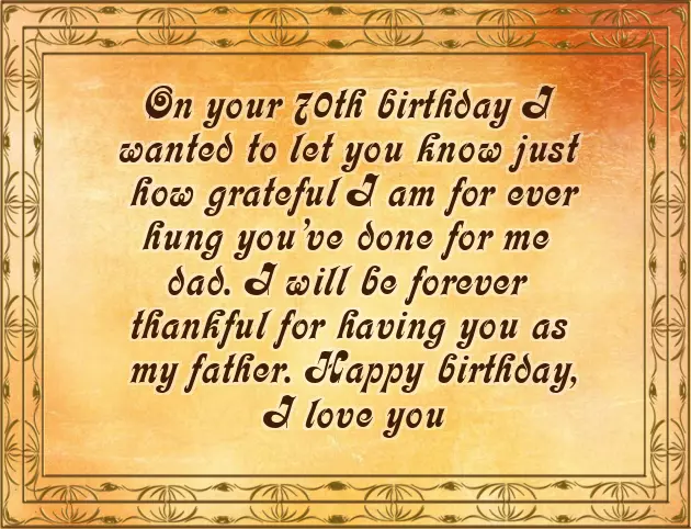 70Th Birthday Wishes For Dad