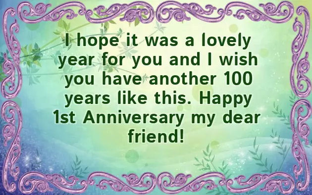 1 Year Anniversary Status