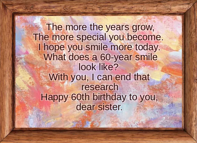 Funny 60Th Birthday Poems For Sister