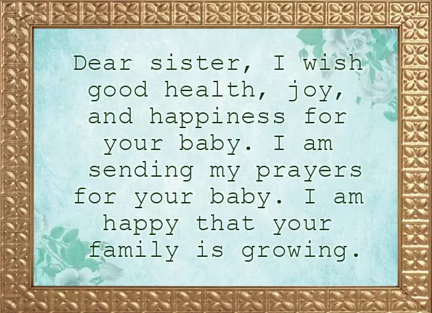 Sister New Baby Wishes