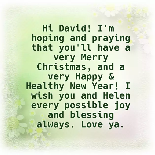 Wishing Happy Christmas And New Year