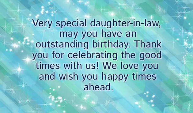 Happy Birthday To A Wonderful Daughter In Law