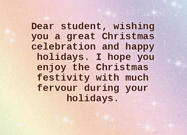 Merry Christmas Wishes For Students