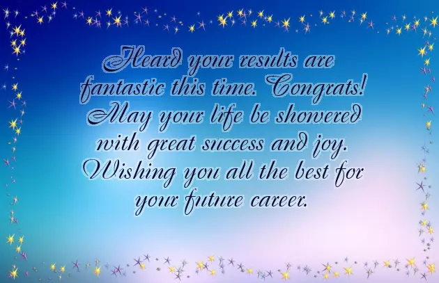 Congratulations For Good Results