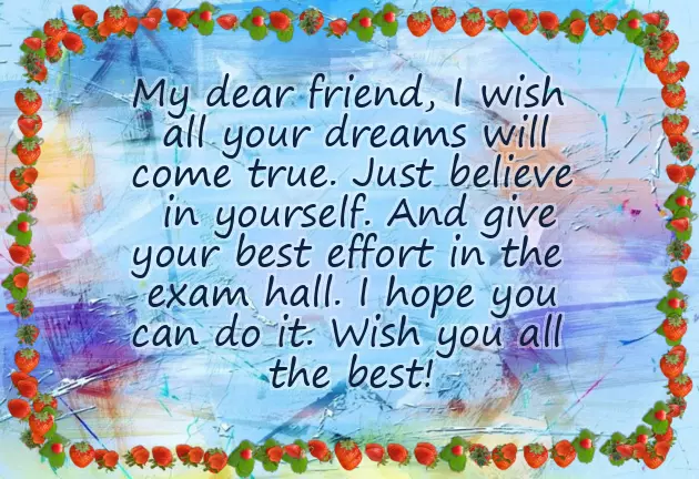 Examination Wishes To My Love
